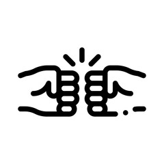 clenched fist line icon