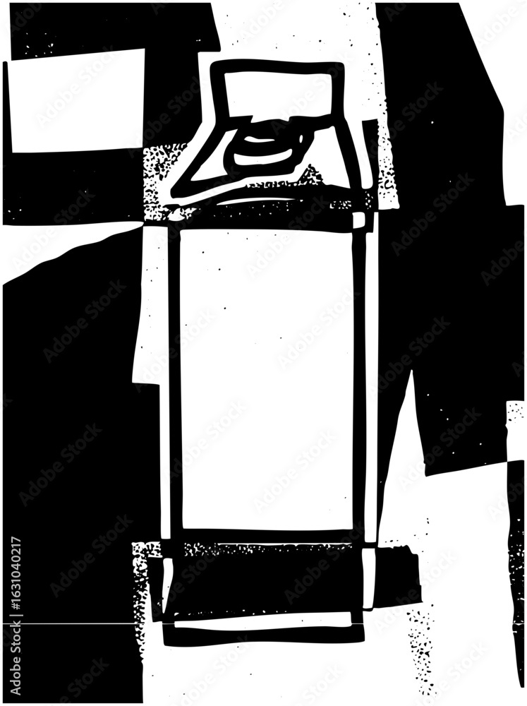 Poster vector bold vector of a spray can with abstract shapes.