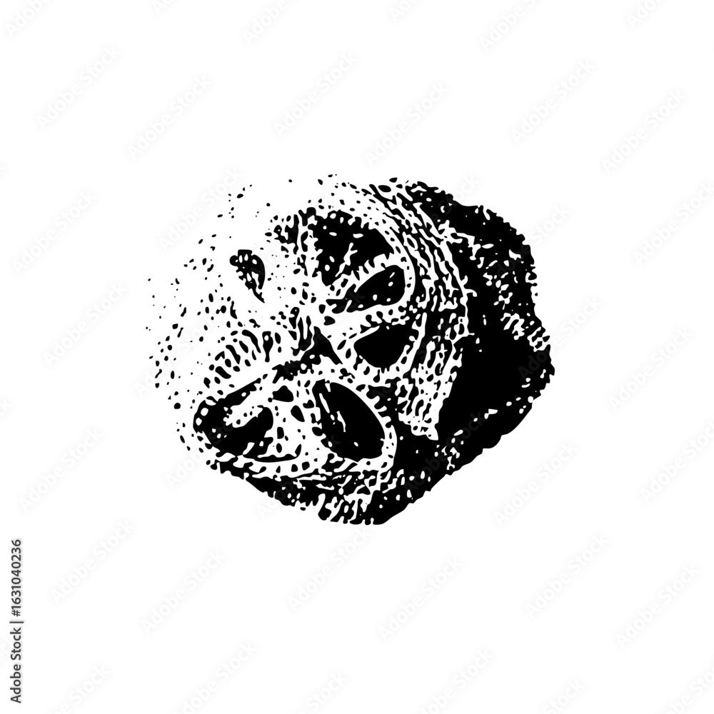 Poster vector abstract gorilla head with dissolving effect.