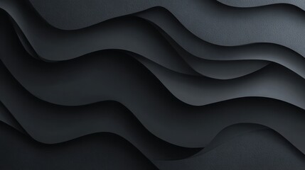 Smooth dark waves form a layered abstract background, perfect for elegant branding, modern interfaces, or minimalist presentations.