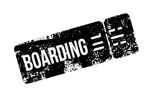 Vector Distressed Boarding Stamp with Parallel Lines