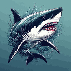 Angry Shark Logo Design Very cOOL