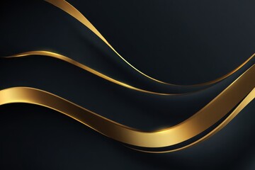 abstract golden lines form elegant waves on a dark background creating a luxurious and modern abstract digital art concept