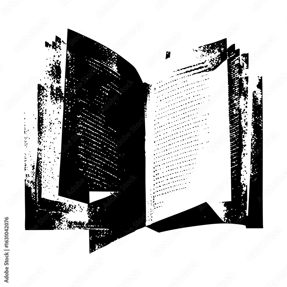 Poster vector open book with textured pages