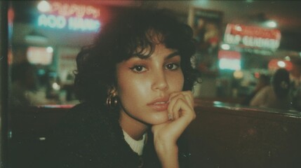 90s Nostalgia. Vintage Film Aesthetic. Images styled with retro 90’s touches. such as vintage clothing, film grain, or neon hues.