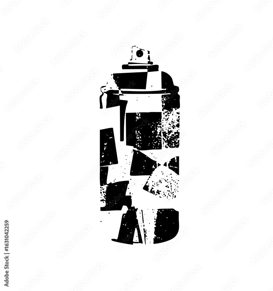 Poster vector distressed spray can with abstract .