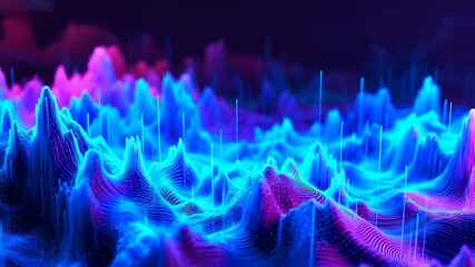 Neon Wave Abstract Background in Blue & Purple – Futuristic Lines - Powered by Adobe