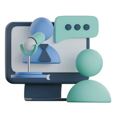 Board meeting mic 3D Icon colorful style