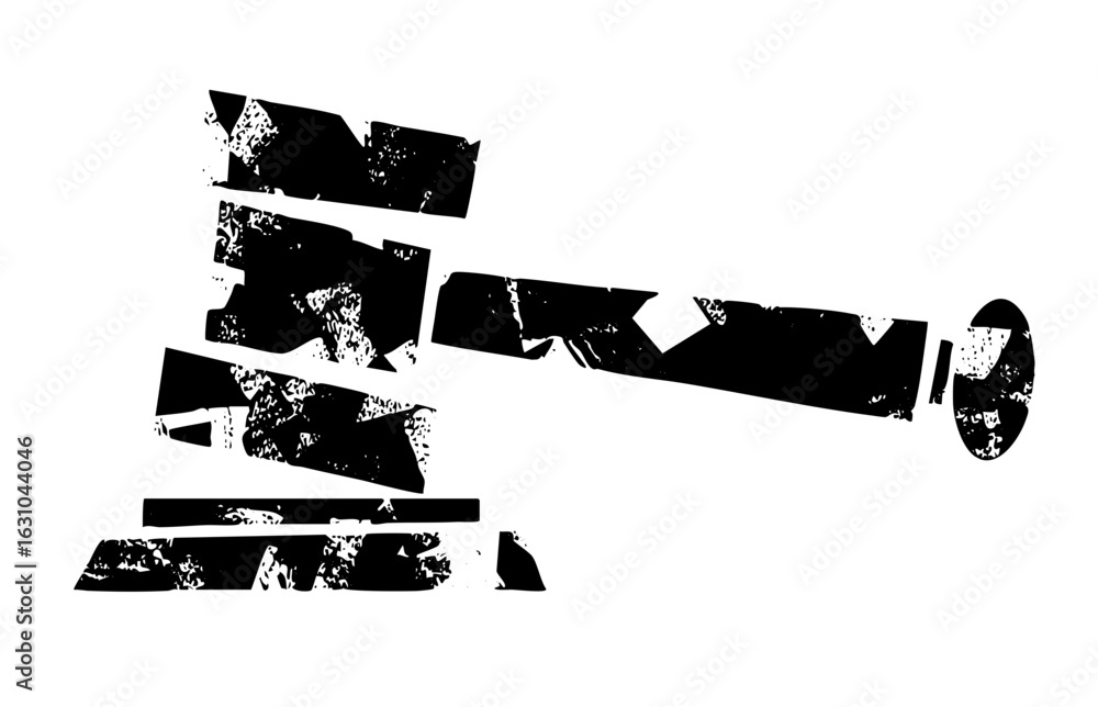 Poster vector abstract fragmented bolt with distressed texture.