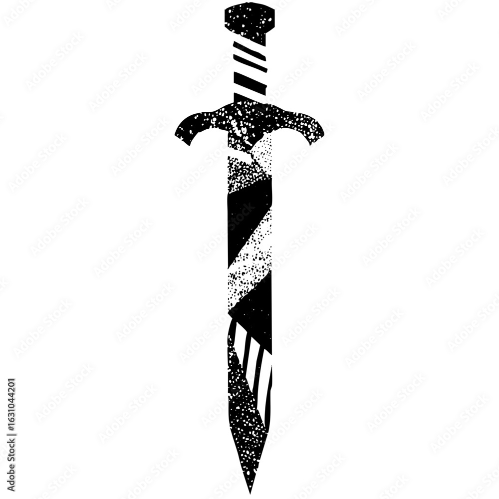 Poster vector detailed dagger with a distressed texture.