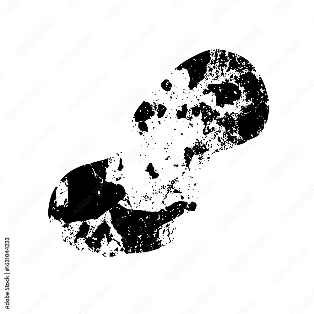 Poster vector abstract footprint with distressed texture.