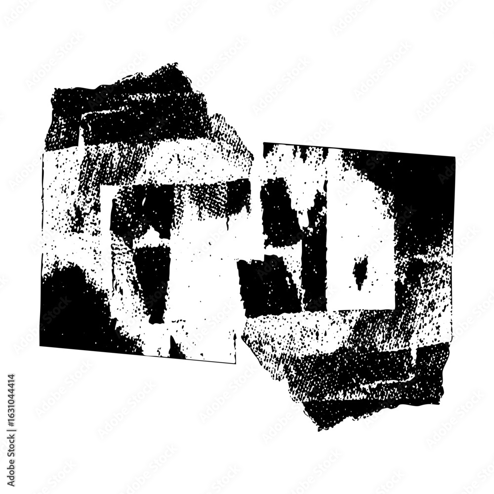 Poster vector distressed typographic features bold fragmented letters.