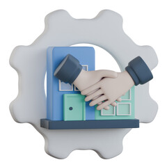 Strategic alliance link 3D Icon colorful style
