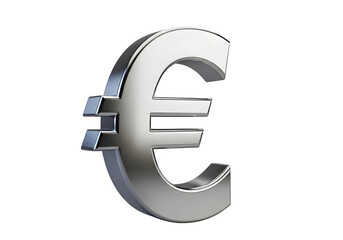 Obraz premium 3D Silver Euro Currency Symbol Icon - European Finance, Economy, Investment, Money, Banking, Wealth, Global Currency, Trade, Business
