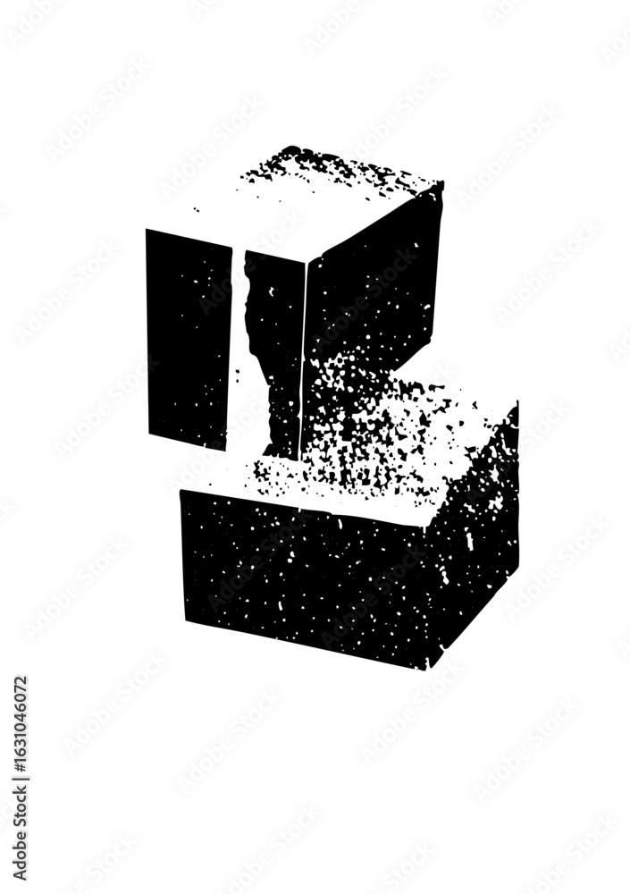 Poster vector abstract geometric structure with fragmented blocks.