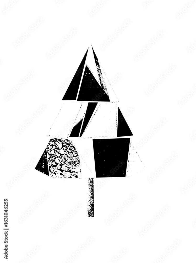 Poster vector abstract geometric composition featuring triangles and squares.