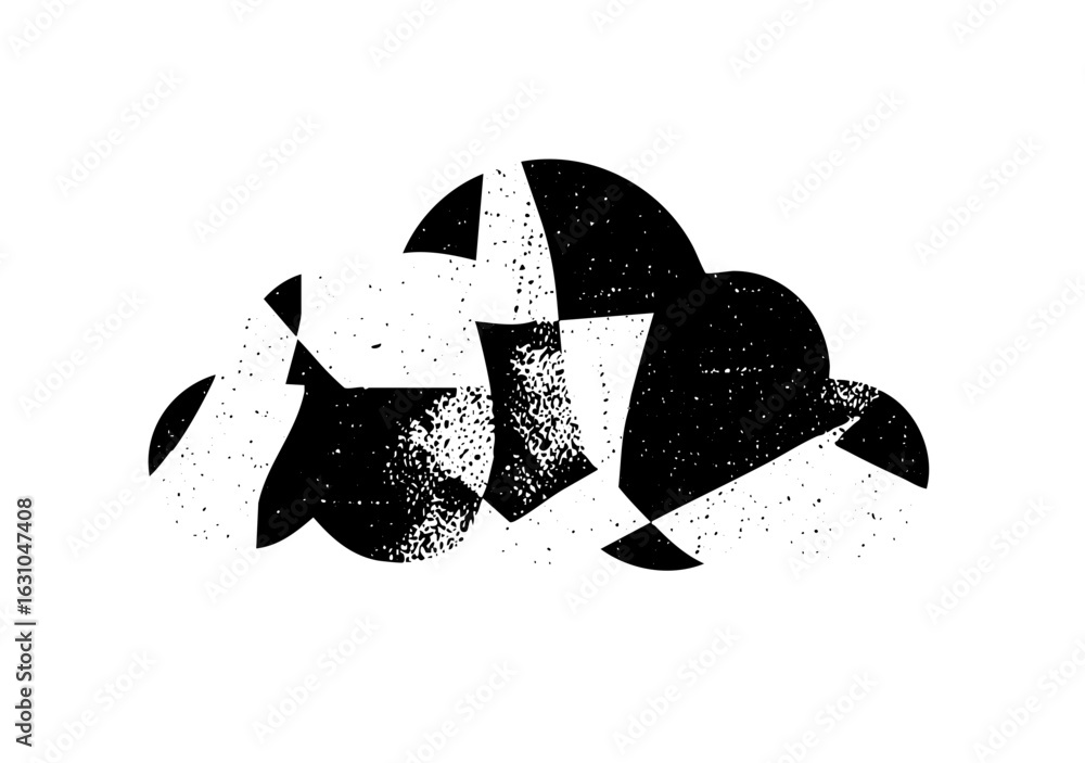 Poster vector abstract fragmented shapes create a dynamic monochrome composition.