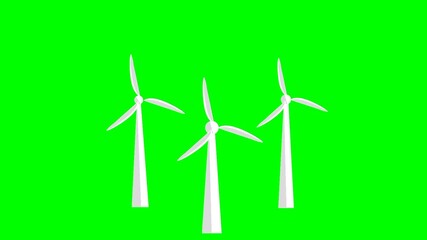 Looping windmill animation with chroma key background. Green energy concept. Renewable electricity generator. Smooth rotation. wind turbine. - Powered by Adobe