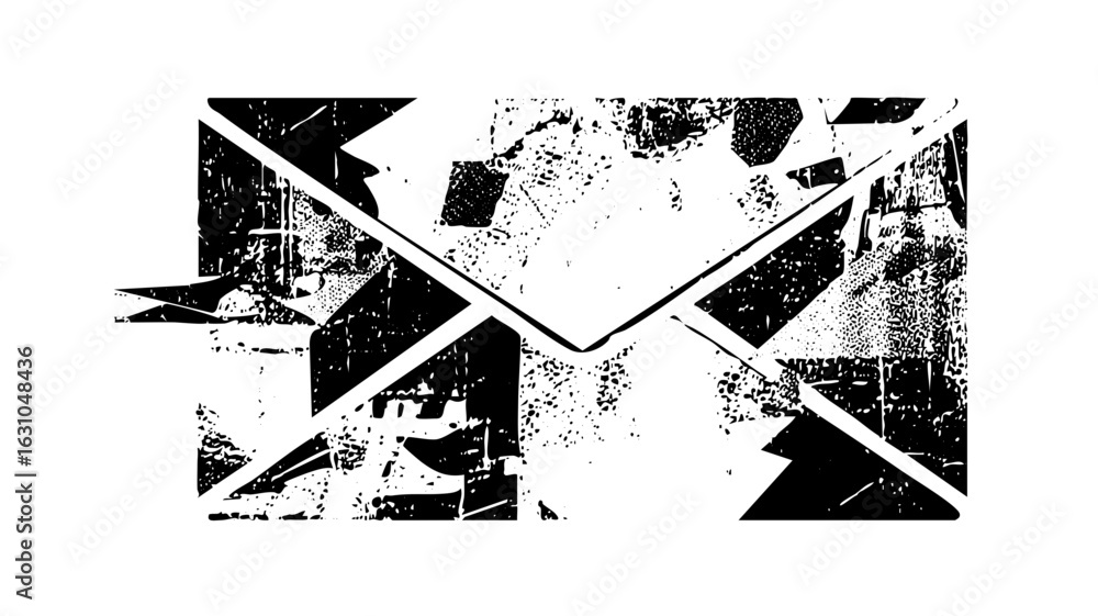 Poster vector distressed envelope with intersecting lines.
