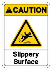 Caution Slippery Surface Symbol Sign,Vector Illustration, Isolate On White Background Label. EPS10