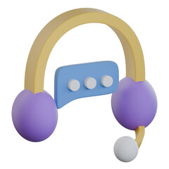 Discover Call Headset 3D Icon Colorful Style