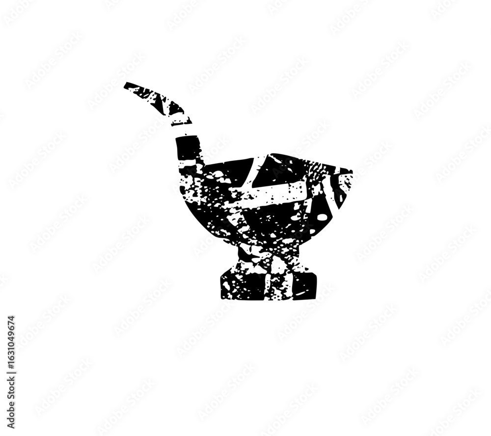 Poster vector abstract trophy with fragmented and flowing ribbon.