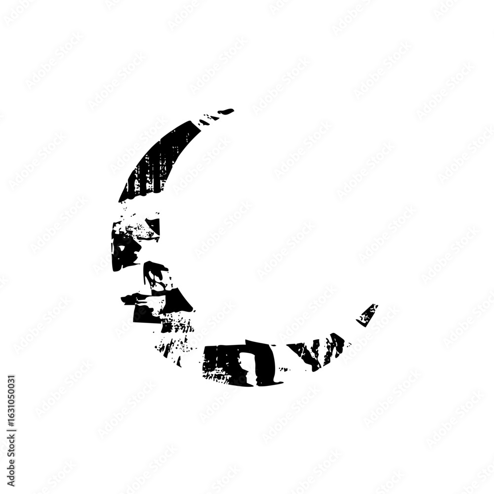 Poster vector abstract shape with distressed texture.