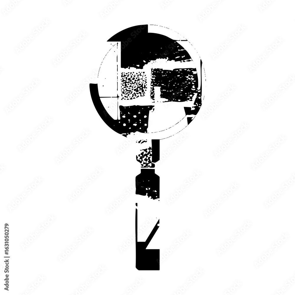 Poster vector abstract key with circular elements.