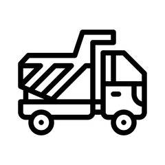 mining truck line icon