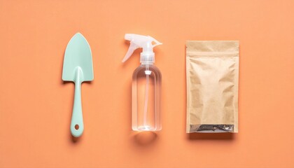 Minimalist flat lay of gardening tools photograph for blog header minimalist hobbyist lifestyle