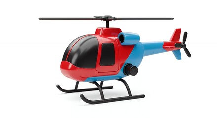 Red and blue toy helicopter