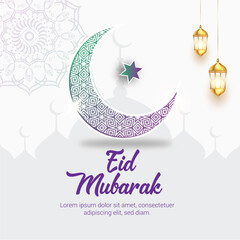 classic style eid mubarak festive white background design 66171996 Vector Art at Vecteezy