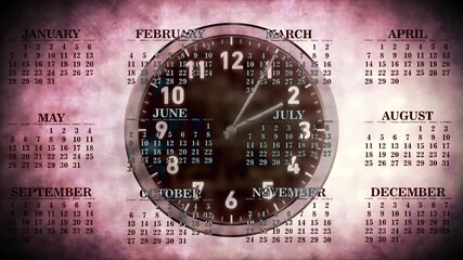 A calendar and a clock symbolizing the passing of time - Powered by Adobe