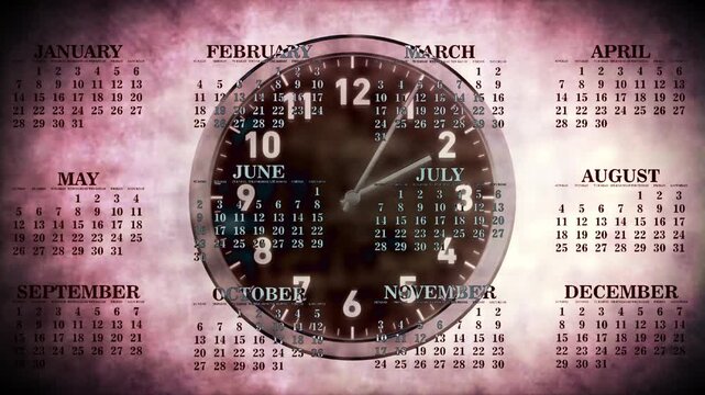A calendar and a clock symbolizing the passing of time