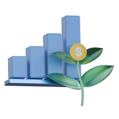 Financial Forecast Graph 3D Icon Colorful Style