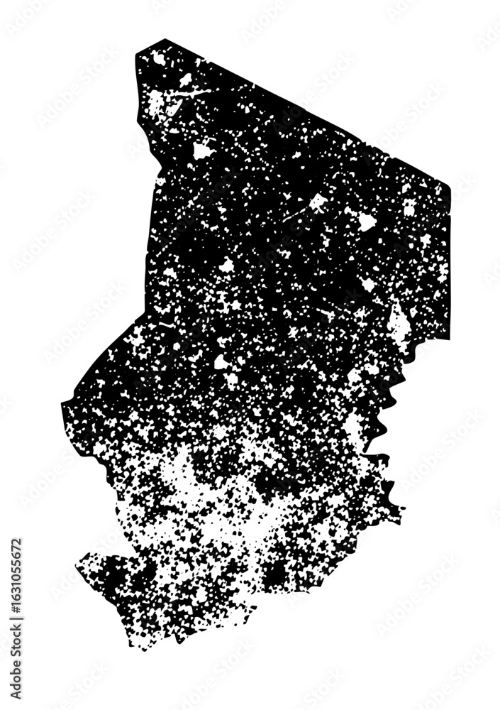 Poster vector abstract chad map with speckled texture