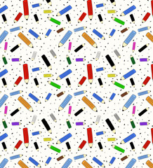 seamless pattern with colorful pencils