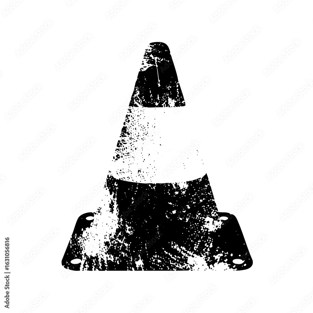Poster vector distressed traffic cone with a minimalist .