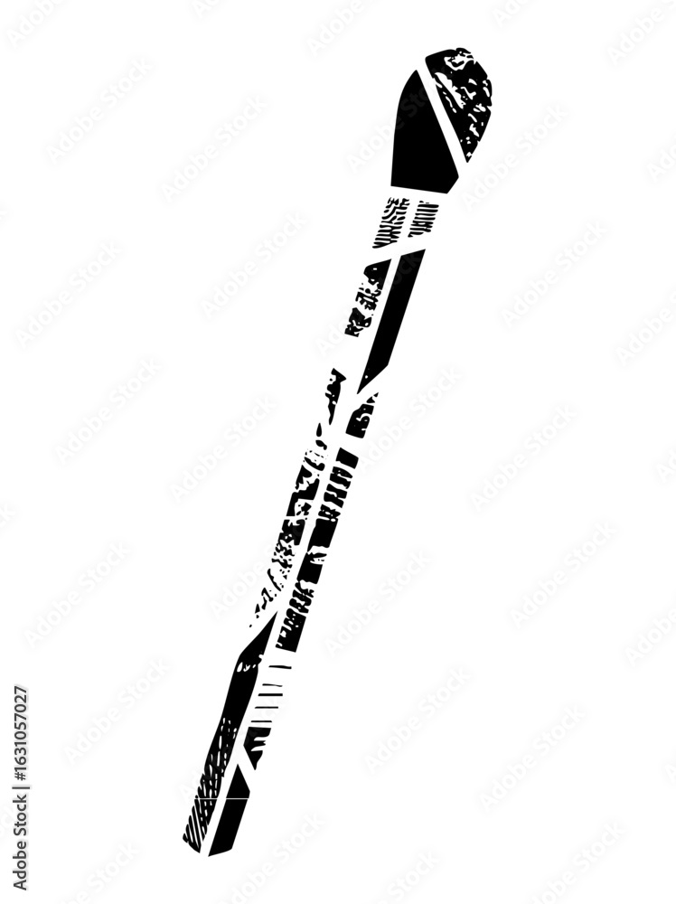 Poster vector abstract black of a stylized paddle with typographic elements.