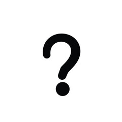 Black Bold Question Mark Symbol, Punctuation with Transparent Background