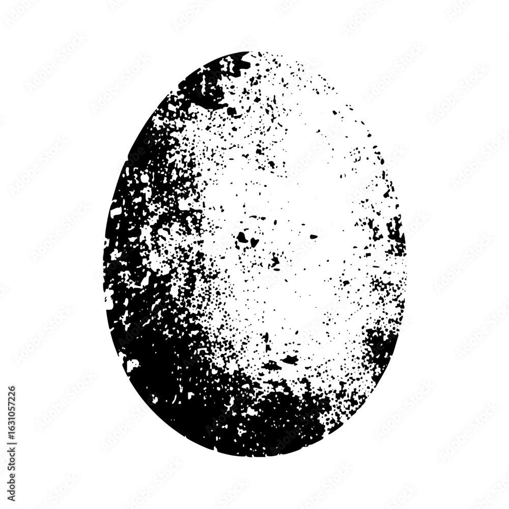 Poster vector abstract distressed oval shape with textured edges.