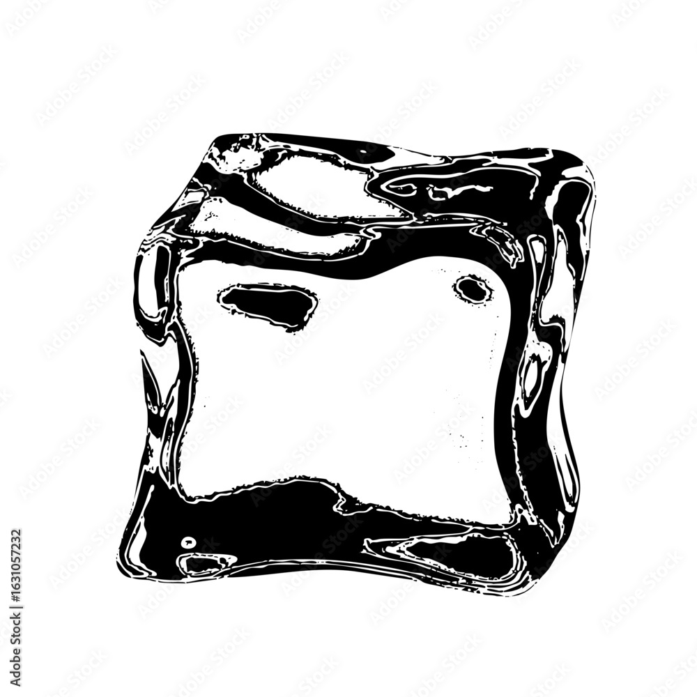 Poster vector abstract distorted square frame .