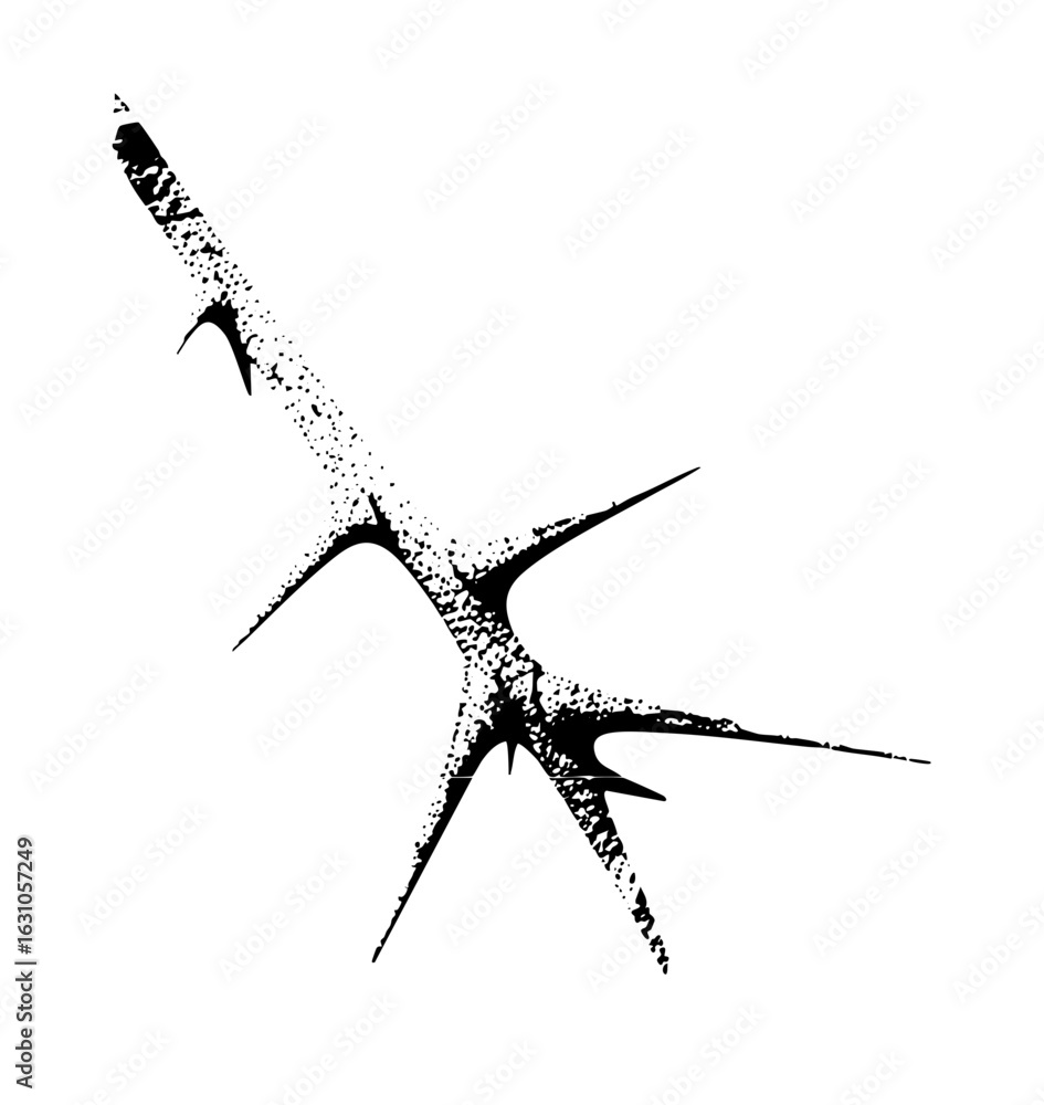 Aufkleber vector thorny branch with sharp spikes