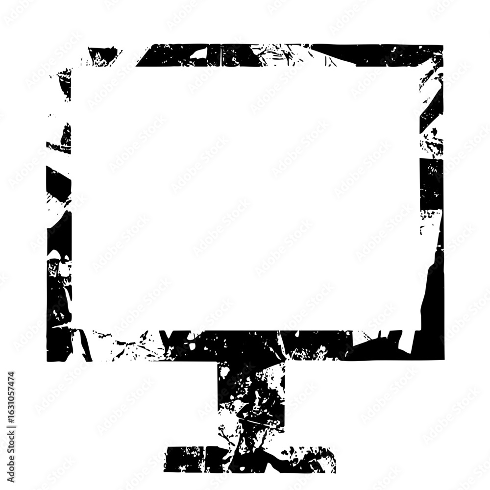 Poster vector abstract monitor frame with distressed edges.