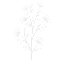 Flower white line art.