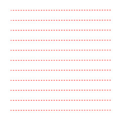 Red writing lines.