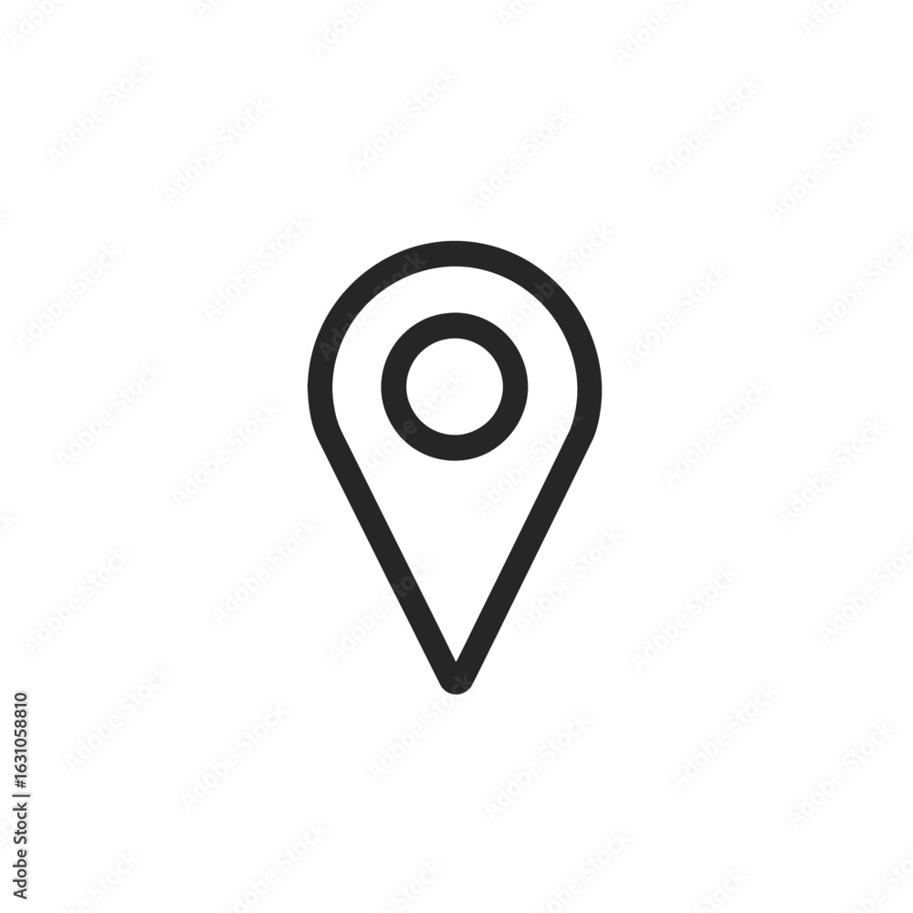 Aufkleber black location pointer icon design with a transparent background map pin symbol