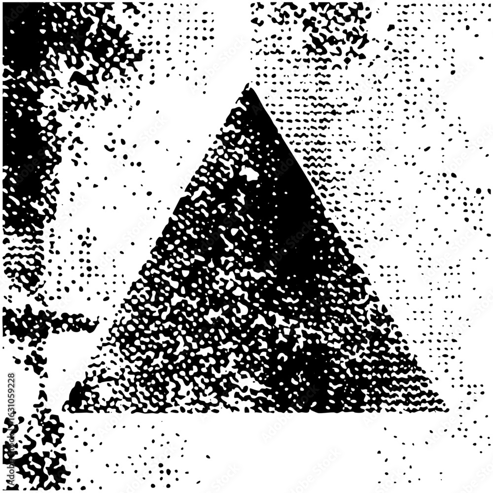 Poster vector dark triangle composed of numerous dots creates a textured geometric .