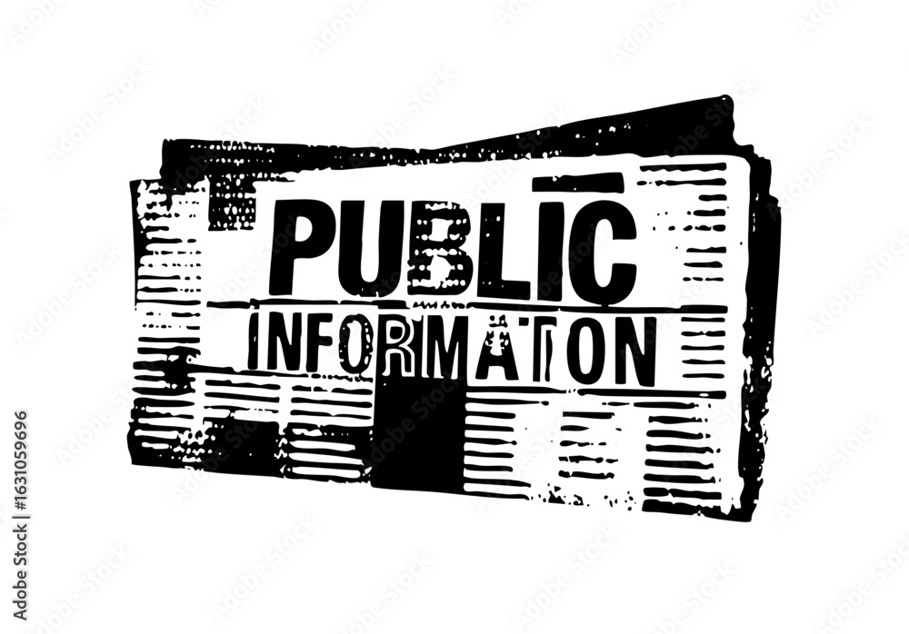Poster vector bold typographic features public information text within a distressed rectangular frame.