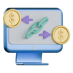 Affiliate Dashboard 3D Icon Colorful Style